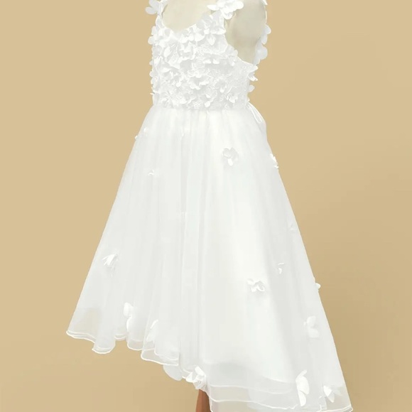 Elegant Ivory Floral Kids Dress size 8 - Picture 1 of 4